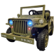 Camión Eléctrico Infantil Jeep Willys Army EE.UU Verde Claro 4X4 12V 2.4G