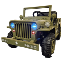 Camión Eléctrico Infantil Jeep Willys Army EE.UU Verde Claro 4X4 12V 2.4G