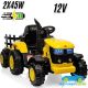 Tractor Eléctrico para Niños FASTRAC 12v 2.4G con remolque