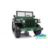 Coche Eléctrico Infantil Verde Jeep Willys Army EE.UU 4X4 12V 3 Asientos 2.4G
