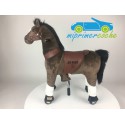 PONI CABALLO DE JUGUETE MARRÓN OSCURO pequeño con pezuñas blancas