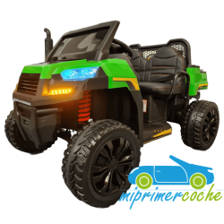 Camión Granjero Infantil RIDER VERDE 12V 4X4 2 PLAZAS CON VOLQUETE