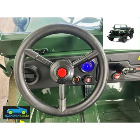 Volante para Coche Eléctrico Infantil Jeep Army Willys 3 plazas
