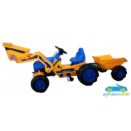 TRACTOR A PEDALES STRONG SUPERIOR CON REMOLQUE Y VOLQUETE DELANTERO