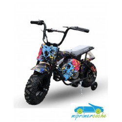 Moto eléctrica para niños 24V 250W color azul graffiti