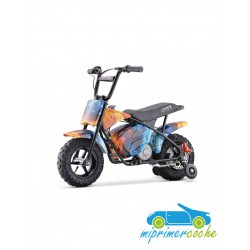 Moto eléctrica para niños 24V 250W color naranja graffiti