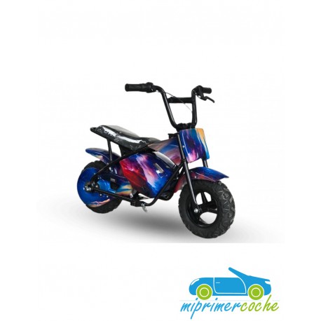 Moto eléctrica para niños 24V 250W color azul metallic graffiti