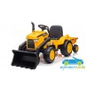 Tractor Eléctrico para Niños S617 amarillo con remolque y pala