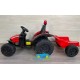 TRACTOR ELÉCTRICO INFANTIL CON REMOLQUE MI PRIMER COCHE ROJO 12V
