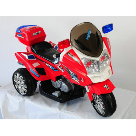 Moto eléctrica para niños Trimoto POLICIA 12V color rojo
