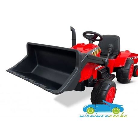 Tractor Eléctrico para Niños S617 amarillo con remolque y pala