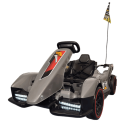 Drift Kart eléctrico F1 24V gris con mando parental y luces LED